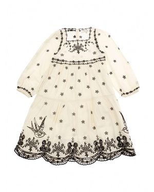 Sea Girl's Kingsley Embroidery Dress - Natural