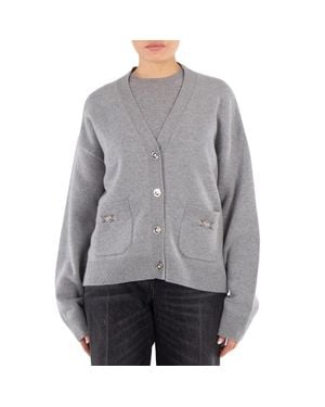 Versace Medusa 95 Knit Boxy Cardigan - Gray