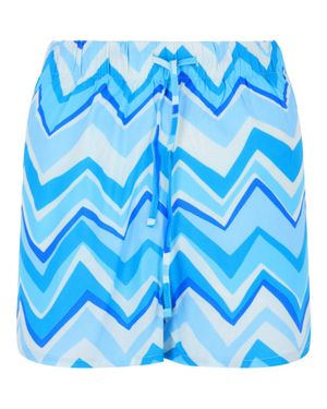 Missoni Striped Dolphin Hem Shorts - Blue