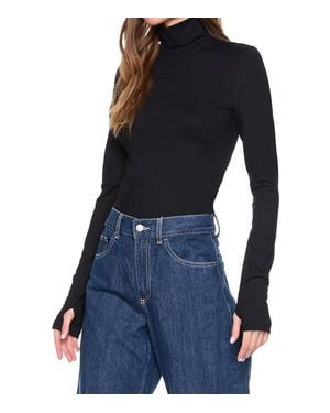 Susana Monaco Turtleneck Long Sleeve Top - Blue