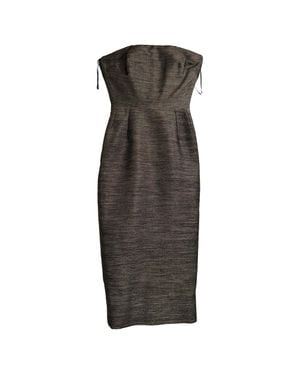 Victoria Beckham Strapless Midi Dress - Gray