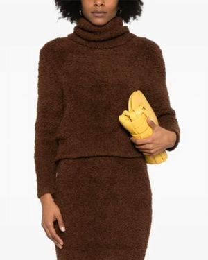 Self-Portrait Fluffy Knit Sweater Sweater - Brown