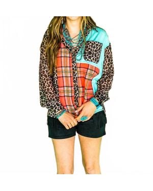 2FlyCo Happy Days Button Up Top - Red