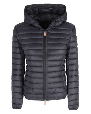Save The Duck Hooded Daisy Quilted Daisy Down Jacket - Black