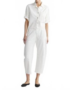 DL1961 Bilie Easy Barrel High Rise Jean - White