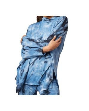 French Kyss Marble Wash Poncho - Blue