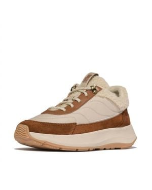 Fitflop F Mode Flow Shearling Sneaker - Natural