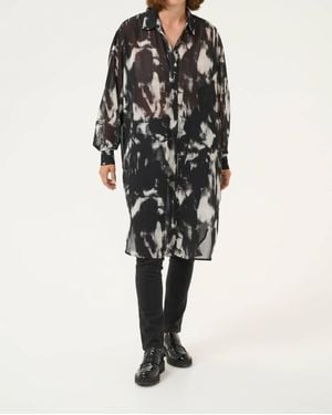 Kaffe Kaaska Sheer Long Sleeves Shirt Dress - Black