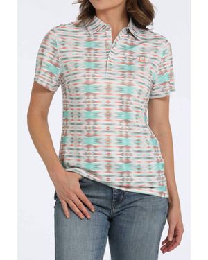 Cinch Geometric Print Polo Shirt - Gray