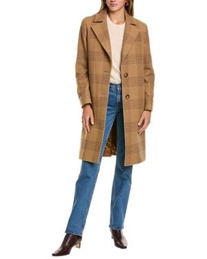 Cinzia Rocca Long Wool-Blend Trench Coat - Blue