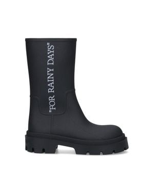 Off-White c/o Virgil Abloh Mid-Calf Ankle Boots With Sole - Black
