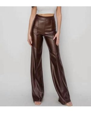 Canvas Apparel Amelia High Waisted Pleather Pants - Brown