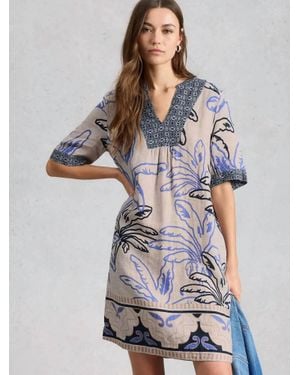 White Stuff Ash Linen Mini Dress - White