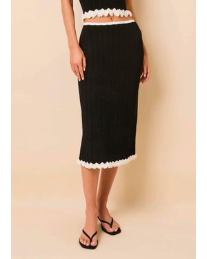 Solid & Striped Diana Wavy Rib Skirt - Black