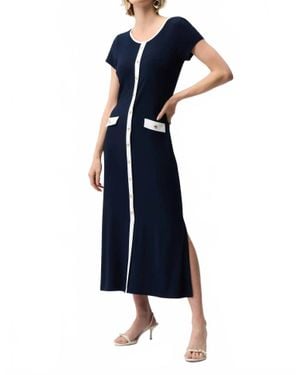 Joseph Ribkoff Color Block Midi Dress - Blue