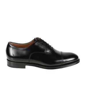 Doucal's Cap Toe Smooth Calf Leather Oxford Shoes - Black
