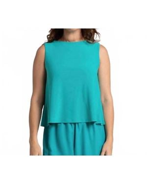 Sympli Flared Shell Top - Blue