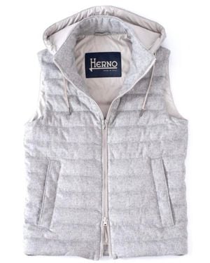 Herno Cashmere & Silk Down Vest - Gray