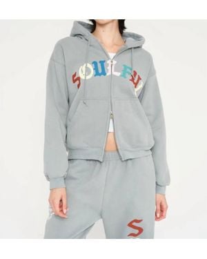 The Mayfair Group Soulful Two-Way Zip-Up Hoodie - Gray