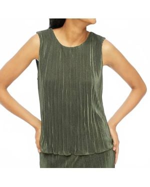 J.Crew Plissé Shell Top - Green