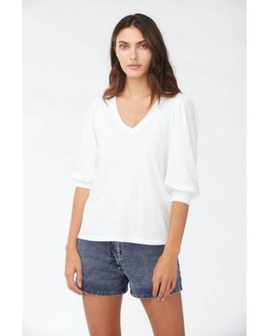Sundays Edith Elbow Sleeve Top - White