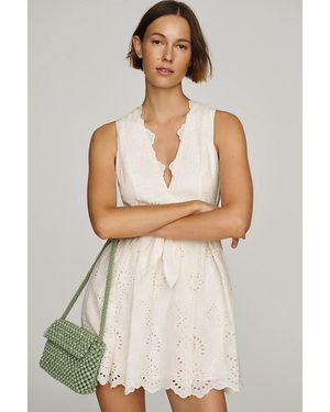 Maeve Belted Eyelet Mini Dress - Natural