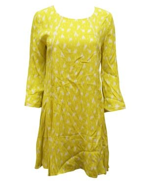 Ba&sh Viscose Printed A-Line Dress - Yellow