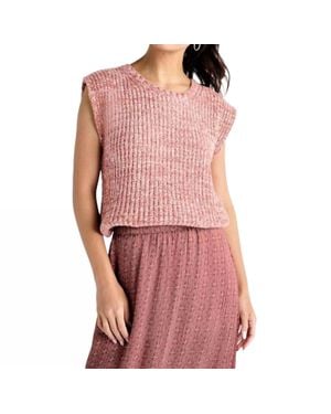 Splendid Annie Chenille Sweater Vest - Pink