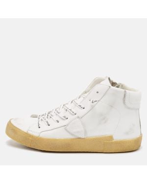 Philippe Model Leather High Top Sneakers - White