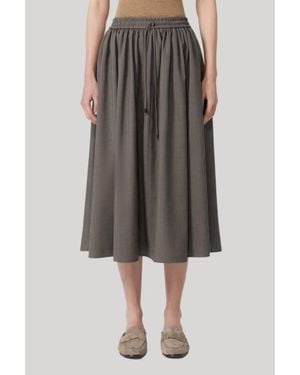 Max Mara Woolen Cloth Midi Skirt - Brown