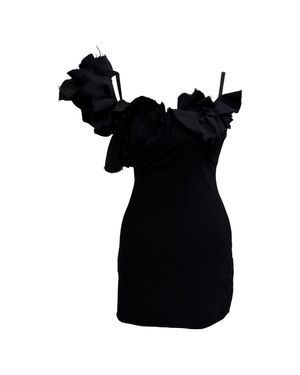 Jacquemus Le Raphia Duna Ruffled Mini Dress - Black