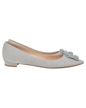 Manolo Blahnik Hangisi Flats - Gray