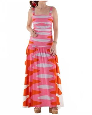 Emily Mccarthy Rosa Cotton Brigitte Dress - Red