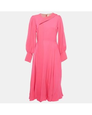 ROKSANDA Quilted Panel Silk Crepe Adyn Midi Dress - Pink