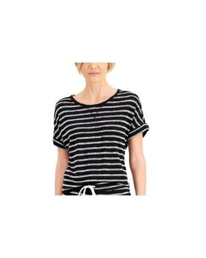Alfani Ultra Soft Pajama Top - Black
