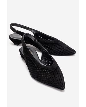Forever & Always Shoes Lieve Leather Slingback Pump - Black