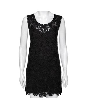 Moschino Cheap And Chic Vintage Floral Embroidered Sleeveless Dress - Black