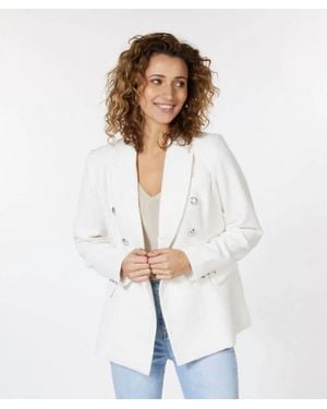 EsQualo Willa Boucle Blazer - White