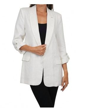 Love Token Asher Linen Blazer - White