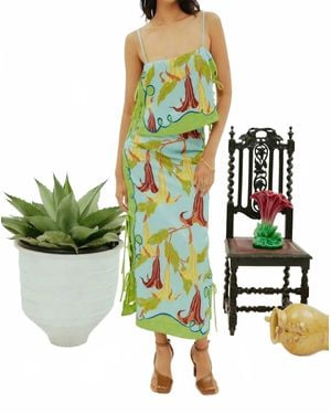 ALÉMAIS Rafaela Tie Side Skirt - Green
