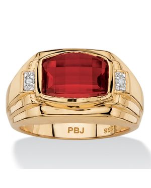 Palmbeach Jewelry 2.77 Tcw Created Ruby And Diamond Accent 18K-Plated Ring - Red