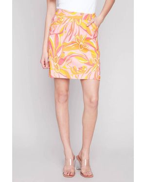 Charlie b Printed Stretch Skort - Orange