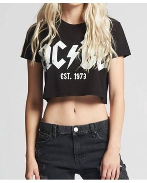 Recycled Karma Ac/Dc 1973 Crop Tee - Black