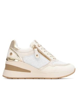 Xti Side Zipper Wedge Sneakers By - White