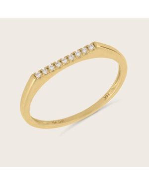 Pajure 14K Lab Grown Diamond Bar Ring - Metallic