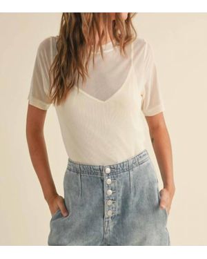 Miou Muse Chefs Kiss Sheer Top - Blue
