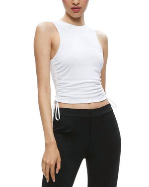 Alice + Olivia Alice + Olivia Chrissy Ruched Crop Top - White