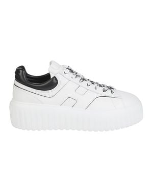 Hogan H-Stripes Low Top Calf Leather Sneakers - White