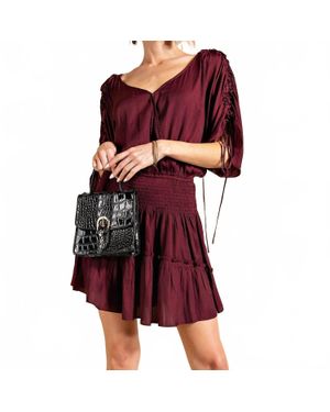 Kori Dolman Sleeve Smocked Dress - Red