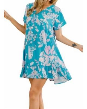 Bibi Floral Print Flare Dress - Blue